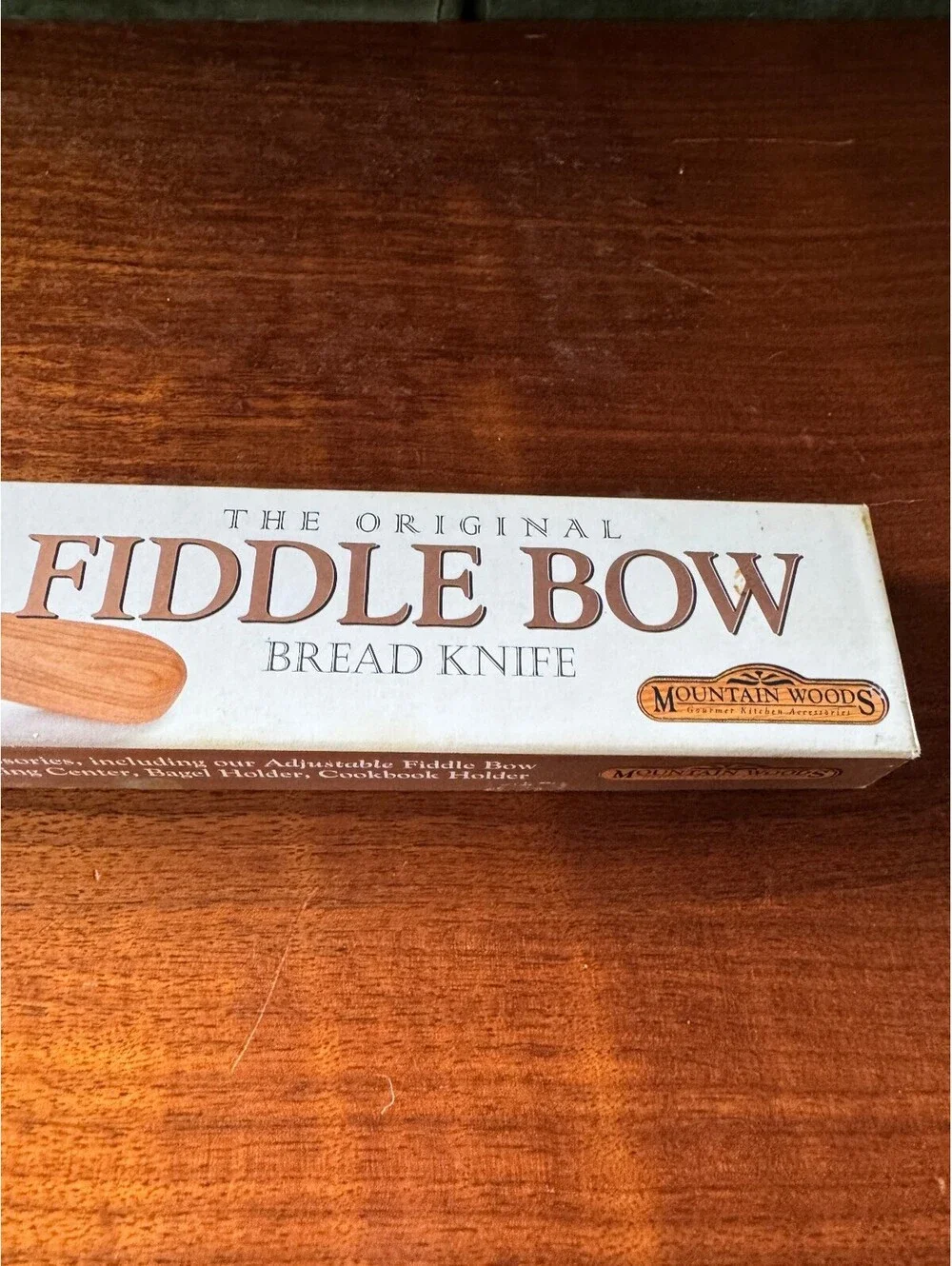 Vintage Mountain Woods Fiddle Bow Bread Knife - Oak Right-Handed